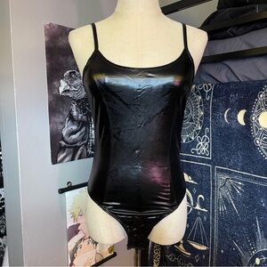 Black Pleather Onsie Tank Top